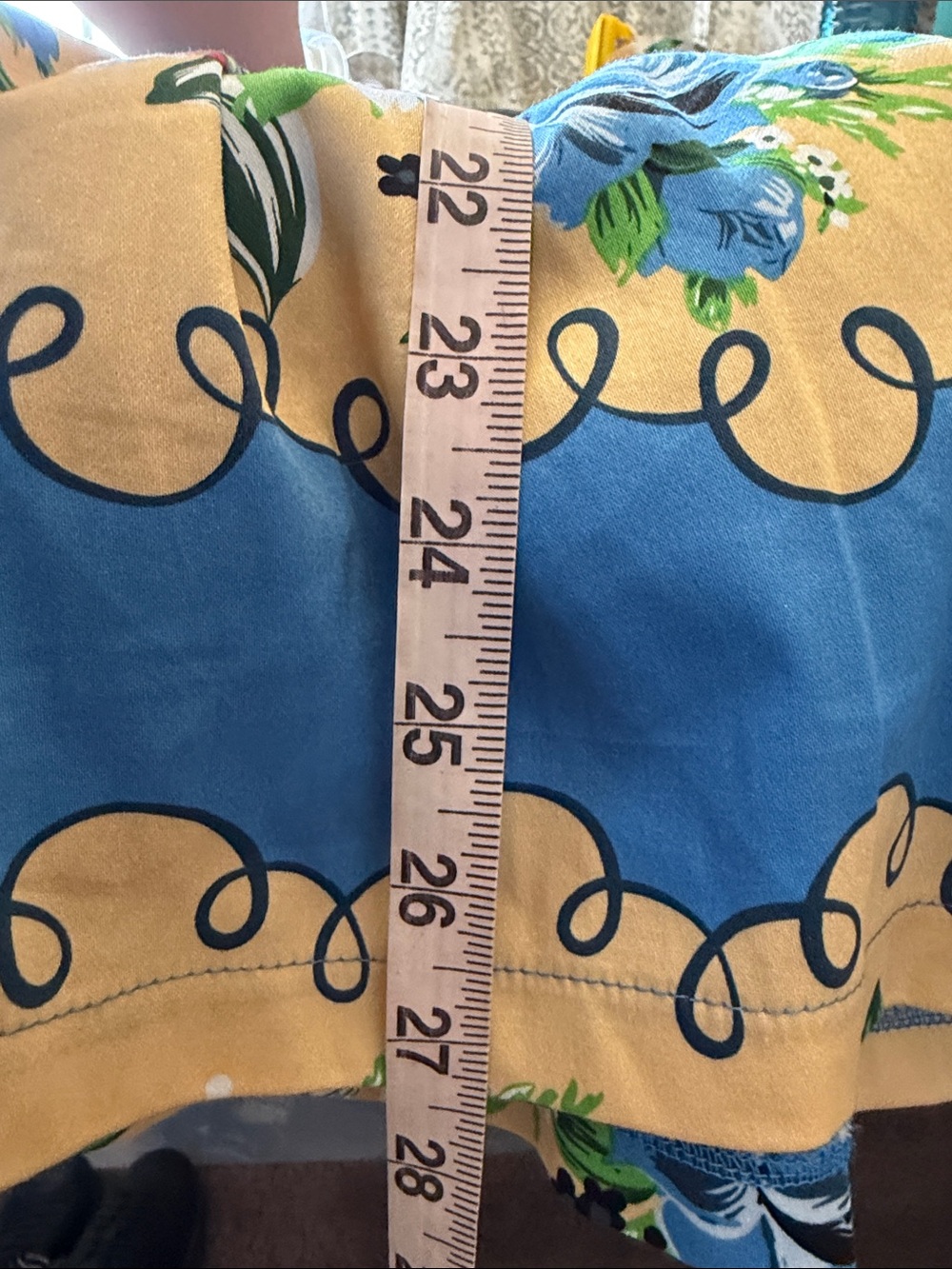 Lindy Bop Blue & Cream Floral A-Line Skirt vintage style size US 6 BNWT - Picture 10 of 13
